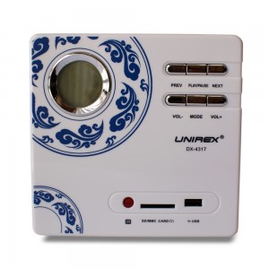 Unirex Portable Speaker with Radio USB & SD/MMC DX-4319 Bluetooth MP3 Grey
